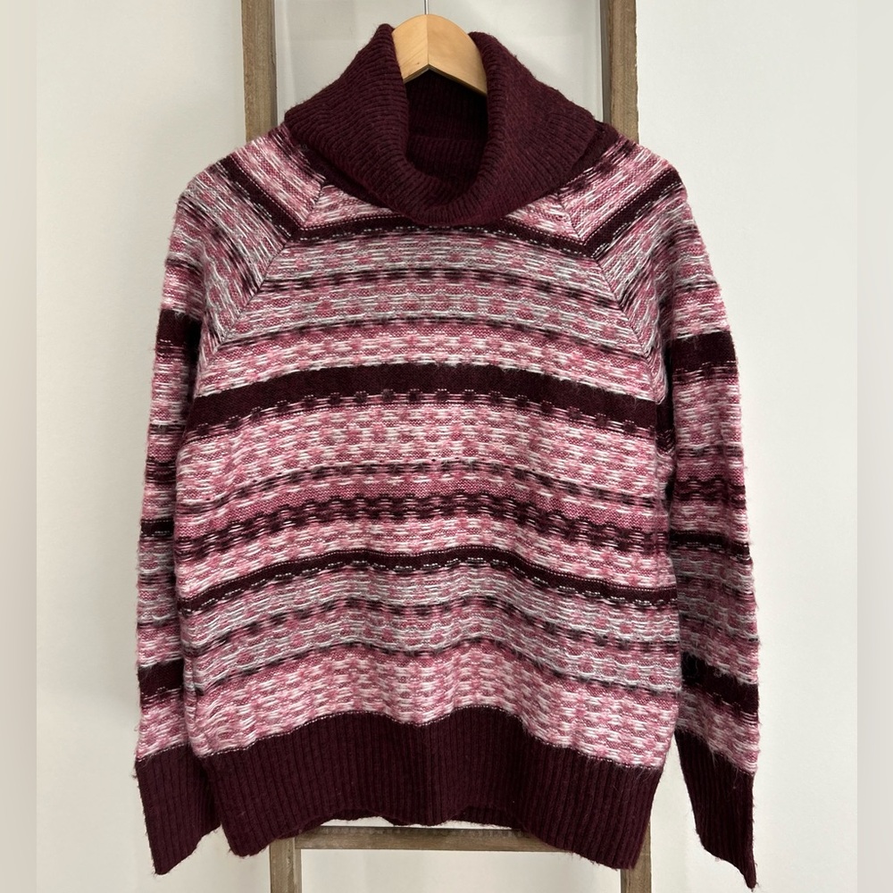 Industry Republic Clothing Burgundy Combo Turtleneck Sweater Women’s Size S NWT